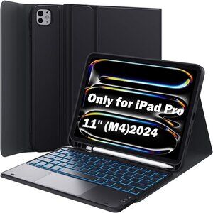 iPad Pro 11" M5/M4 Keyboard Case (2025/24) Detachable, 7-Color Backlit
